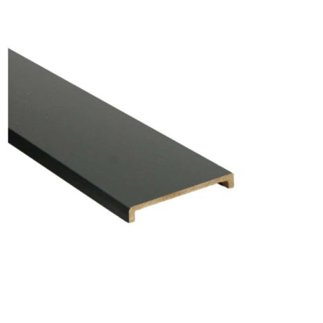 Afwerklijst U-kap - Vasteras Zwart Houtnerf - 69 x 10 mm 305 cm
