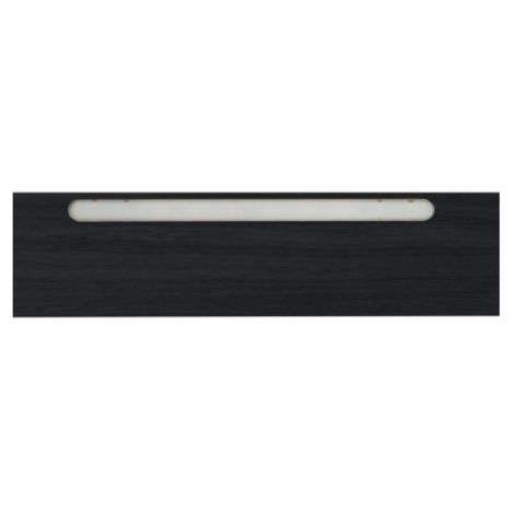 Afwerklijst onderkant - Ledstrip warm wit - Vasteras Zwart Houtnerf - 140 x 5,5 cm