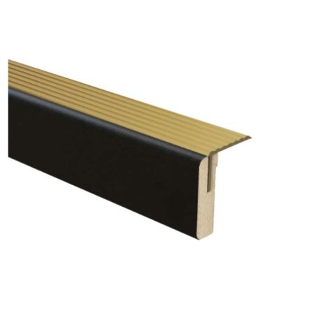 Uitloopprofiel Goud - Vasteras Zwart Houtnerf - 90 x 6,3 cm