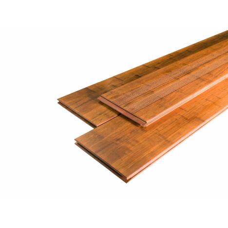 Vlonderplank bamboe Supreme geolied coffee 2 x 20 cm fijne ribbel/vlak (2,2 mtr)