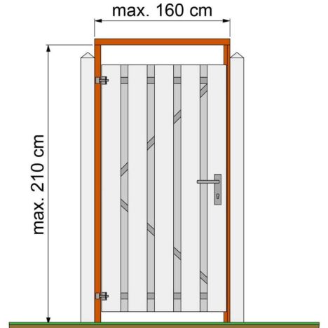 Tuindeurkozijn hardhout met aanslaglat - onbehandeld - max 160 cm - geschaafd