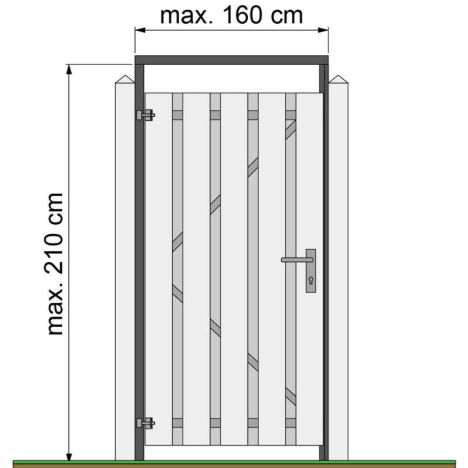 Tuindeurkozijn naaldhout met aanslaglat - zwart geïmpregneerd - max 160 cm - geschaafd