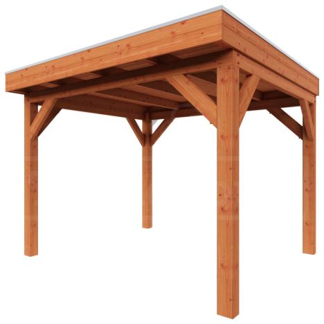 Zelfbouwpakket Douglas - Plat dak traditioneel 3150 x 3350 x 2600 mm