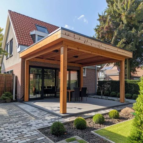 Houten Veranda - Douglas geschaafd - 300 x 500 cm