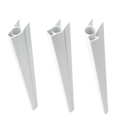 Draaibaar adapterprofiel zelfbouw Modular/Mix & Match wit aluminium 2,5 x 5,5 x 200 cm
