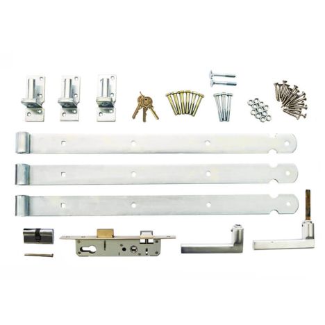 Hang en sluitwerk met cilinderslot tbv tuindeur (90 x 180 cm)