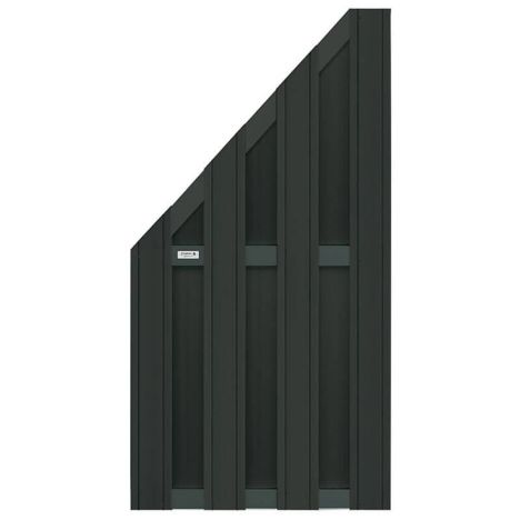 Schutting composiet schuin Design antraciet met antraciet aluminium frame (90 x 180/93 cm)