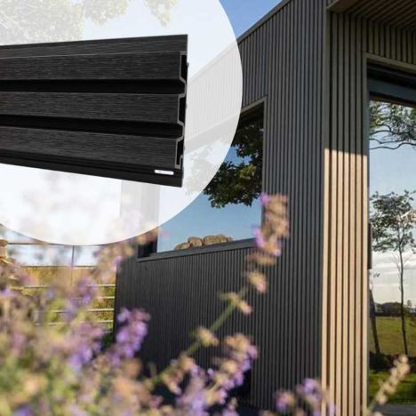 Composiet gevelbekleding rhombus black - 33 x 169 mm