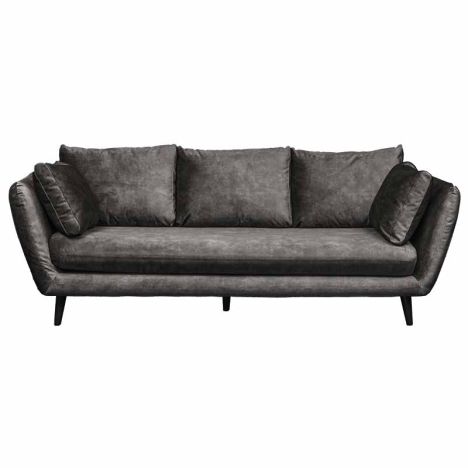 3 zitsbank - Runda - velours Adore antraciet 67