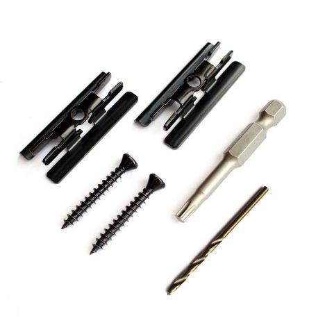 Bevestigingsclips RVS zwart incl schroeven+boor+bitje (100 stuks)