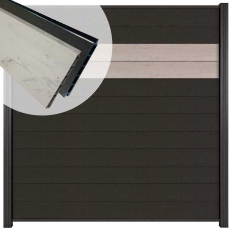 Schutting composiet Mix & Match antraciet/ bicolorgrijs (180 x 180 cm)