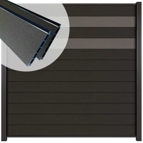 Schutting composiet Mix & Match antraciet/ rock grey (180 x 180 cm)