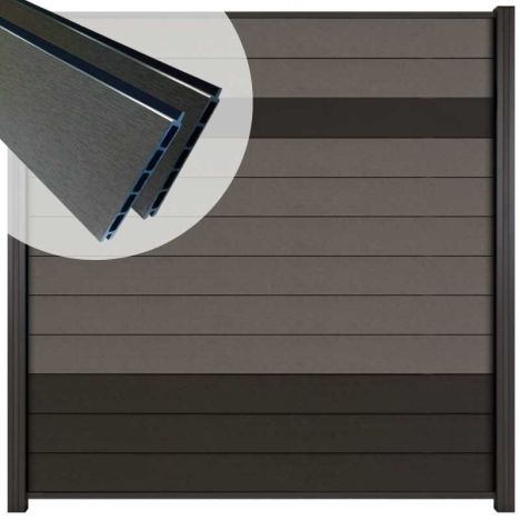 Schutting composiet Mix & Match antraciet/ rock grey (180 x 180 cm)