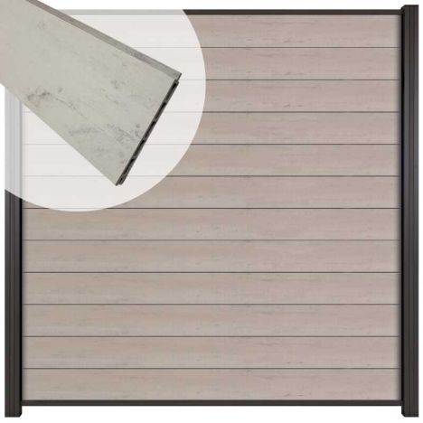 Schutting composiet Mix & Match bicolorgrijs (180 x 180 cm)