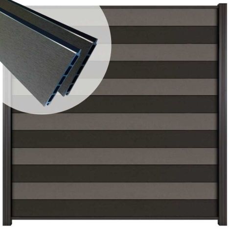 Schutting composiet Mix & Match rock grey/ antraciet (180 x 180 cm)