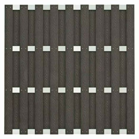 Schutting composiet Milaan antraciet met blank aluminium frame (180 x 180 cm)
