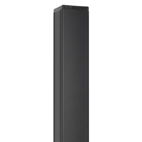 Tuinpaal aluminium zwart met cypresse kern 6,8 x 6,8 cm