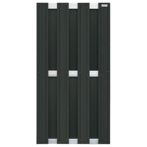Schutting composiet Design antraciet met blank aluminium frame (90 x 180 cm)