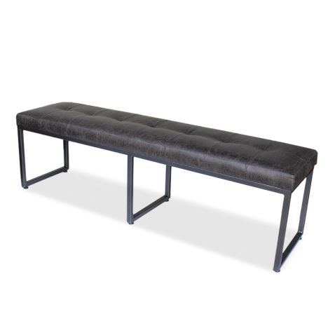 Eetkamerbank - Atlanta - leer Colorado antraciet 01 - 200 cm