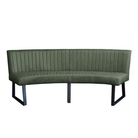 Eetkamerbank - Hengelo - lederlook Missouri groen 10 - geschikt voor ovale tafel 240 cm