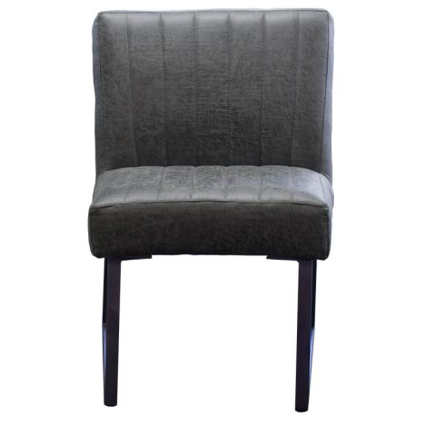 Eetkamerstoel - Hengelo - geschikt voor ronde tafel - lederlook Missouri antraciet 09