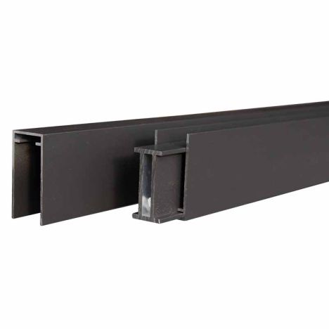 Onder- en bovenregel aluminium - Modular antraciet gepoedercoat verticaal - 2 x 2,5 x 180 cm