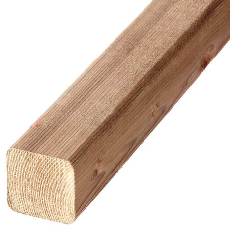 Paal vuren 6,8 x 6,8 cm groen geïmpregneerd ongepunt geschaafd