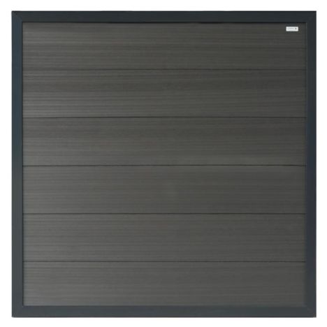 Schutting composiet Forte antraciet met antraciet aluminium kader