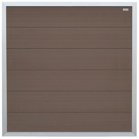 Schutting composiet Forte bruin met blank aluminium kader