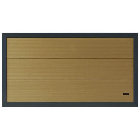 Schutting composiet laag Forte teakkleur met antraciet aluminium kader (180 x 93 cm)