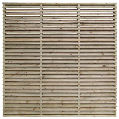 Schutting vuren Trend louvre recht 30L groen geimpregneerd (180 x 180 cm) schermdikte 6,8 cm