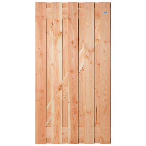 Tuindeur Douglas recht rvs (100 x 200 cm) gezaagd schermdikte 4,5 cm