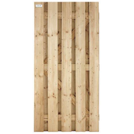 Tuindeur verduurzaamd vuren - Recht groen geimpregneerd (90 x 180 cm) geschaafd dikte 4,7 cm