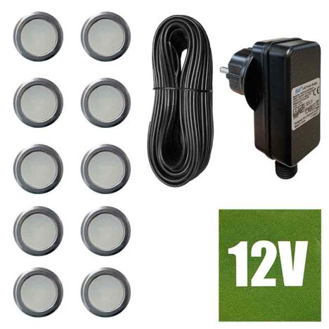 Vlonderspot set Luxi - 12 volt - 40 mm (set 10 stuks)
