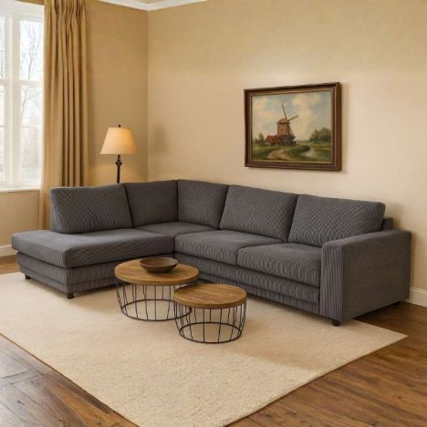 Hoekbank Girona open eind links - Zoom 21 - 2,04 x 2,61 mtr breed