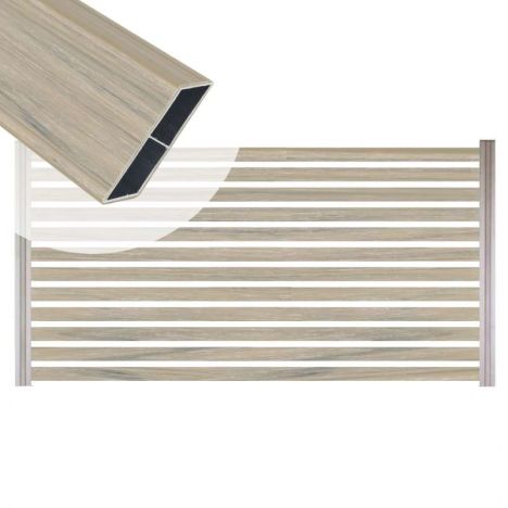 Zelfbouw schutting Louvre Rhombus grijs - tbv grijs aluminium palen (180 x 90 cm)