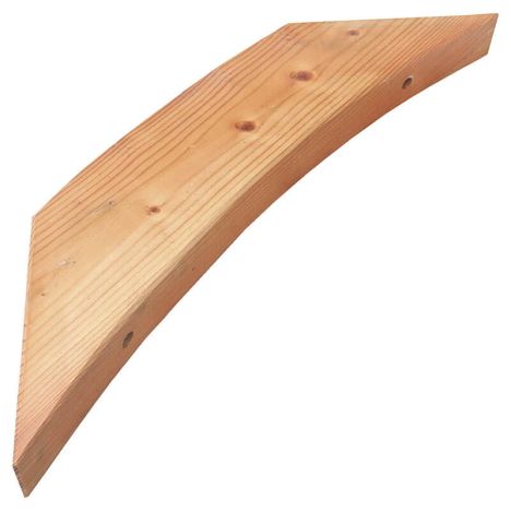 Halfronde schoor Douglas 6,5 x 14,5 x 75 cm geschaafd