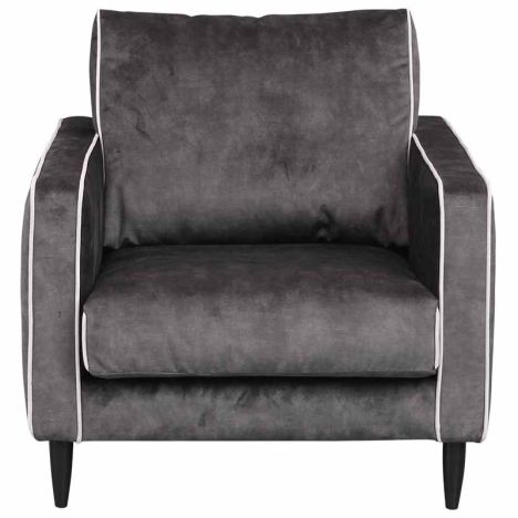 Fauteuil - Rör - velours Adore antraciet 67