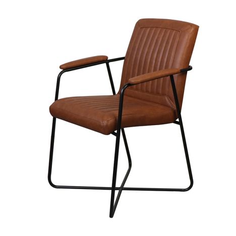 Eetkamerstoel - Henry - leer Vintage cognac