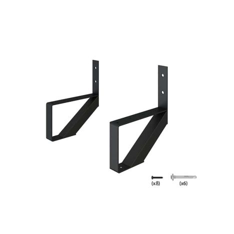 Tuintrap staal zwart - Trapbalk 1 trede (2 stuks)