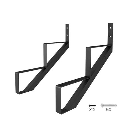 Tuintrap staal zwart - Trapbalk 2 treden (2 stuks)