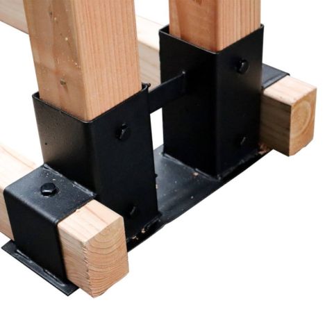 Houtrekverbinding - Zwart gepoedercoat - 34 x 10 x 15 cm
