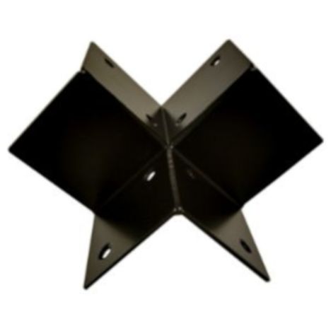 Houtverbinding drieweg - verzinkt en zwart gepoedercoat - 85 x 85 mm
