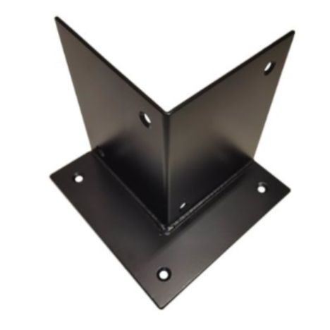 Houtverbinding voetstuk - verzinkt en zwart gepoedercoat incl. bevestigingsmateriaal - 205 x 205 mm
