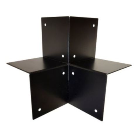 Houtverbinding drieweg - verzinkt en zwart gepoedercoat - 205 x 205 mm