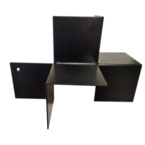Houtverbinding vierweg - verzinkt en zwart gepoedercoat incl. bevestigingsmateriaal - 145 x 145 mm