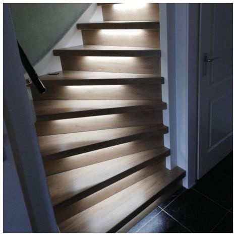 Trapverlichting LED-profiel compleet 50 cm - Set tbv 15 treden - Helder wit
