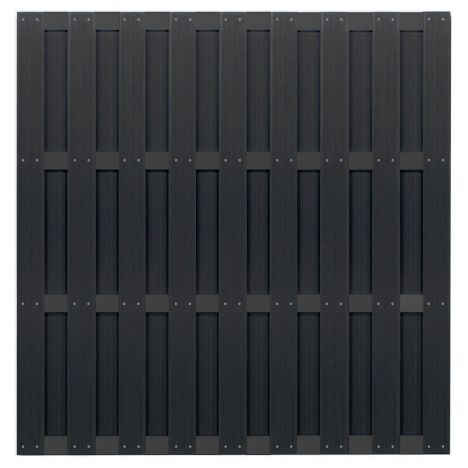 Zelfbouw schutting composiet Ibiza antraciet met antraciet alu accessoires (180 x 180 cm)