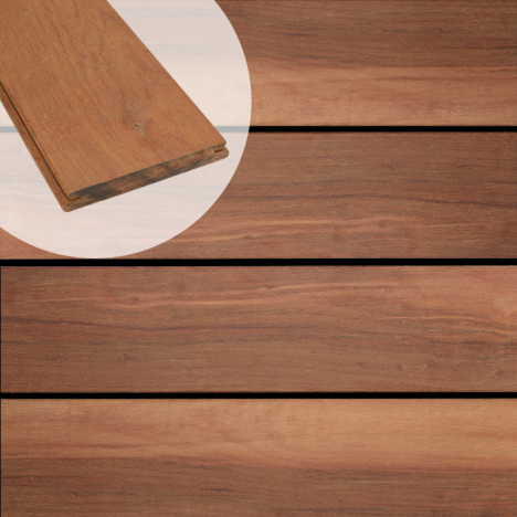 Vlonderplank hardhout Ipé 2,1 x 14,5 cm geschaafd voor B-fix clips