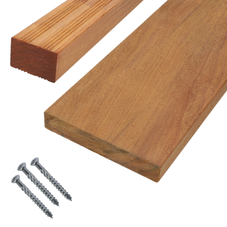 Vlonderplank totaalpakket hardhout Ipé 2,5 x 14,0 cm (5,50 mtr) geschaafd